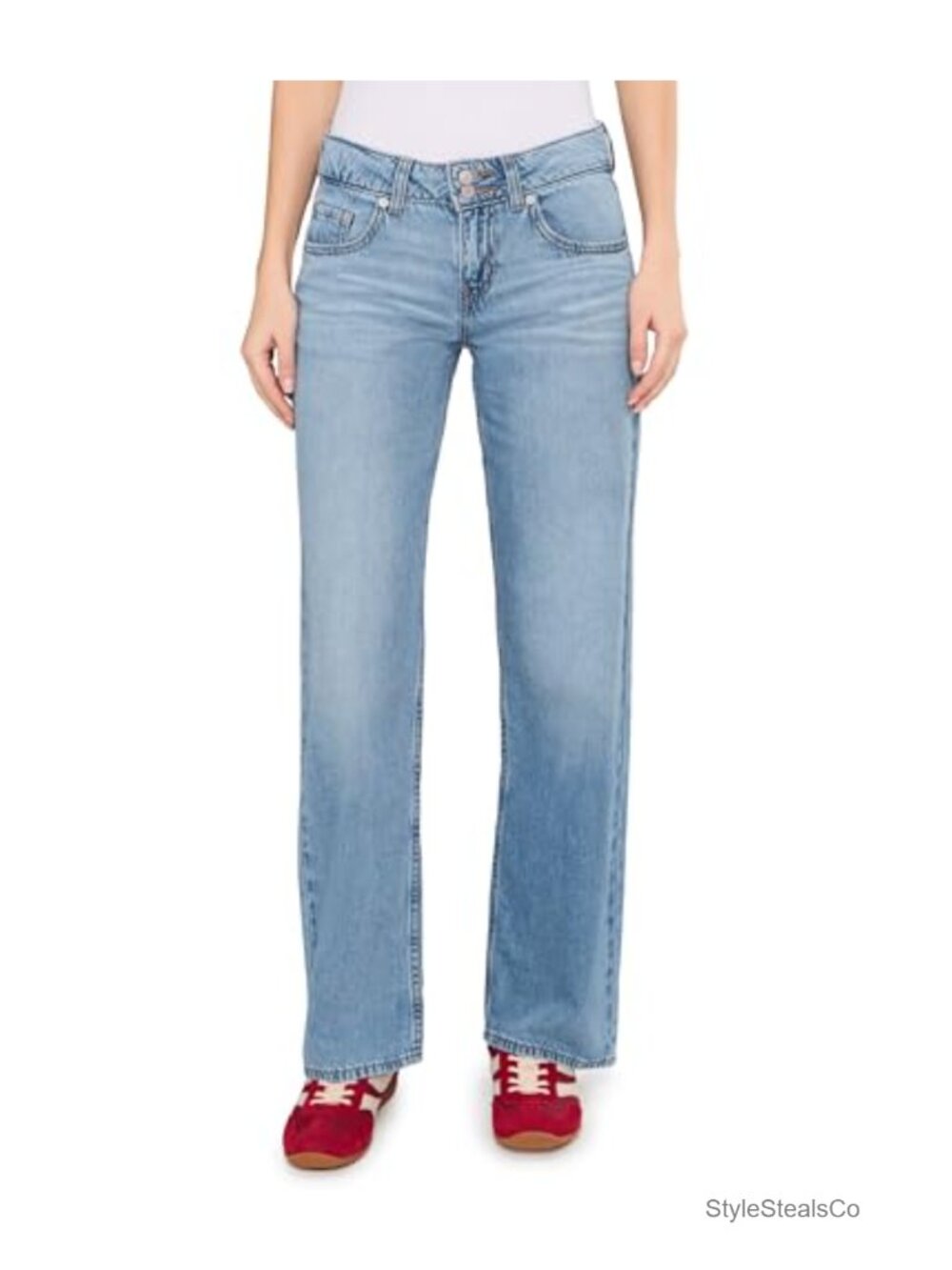 Low Rise Wide Straight Leg Loose Denim Jeans